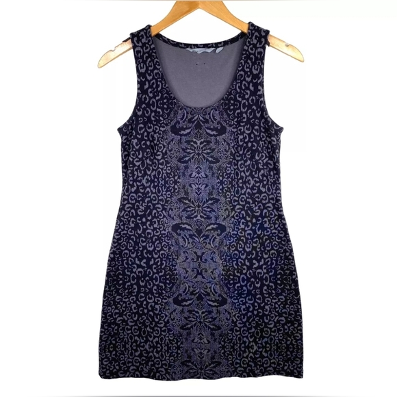 Athleta Shayla Sleeveless Ponte Gray Dress Animal Print Shift Size XL, Large, LT - Picture 2 of 10